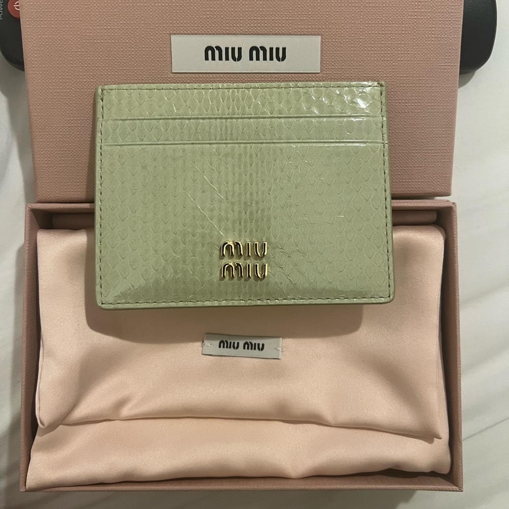 Miu Miu Ayers Cardholder - Pistachio Green